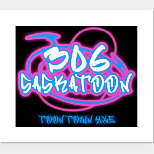 306 Saskatoon Graffiti Logo Toon Town YXE Aesthetic Posters and Art